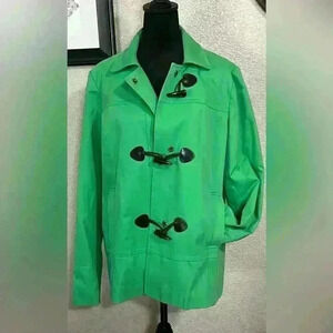 Banana Republic Factory Women’s Green Jacket Size XL Lined Toggles Snap